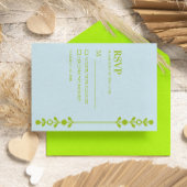 Citrus Green & Coastal Blue Wedding 出欠カード