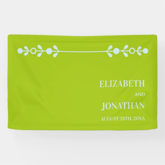 Citrus Green & Coastal Blue Wedding 横断幕 (横)