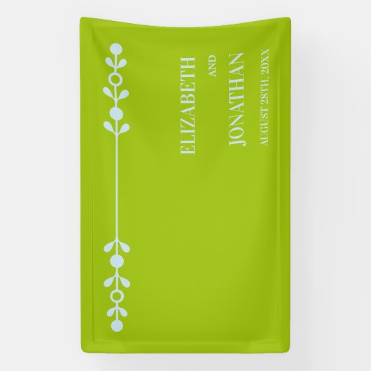 Citrus Green & Coastal Blue Wedding 横断幕 (縦)