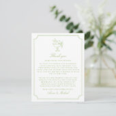 Citrus Green Double Frame  Wedding Thank You card セーブザデート (スタンド正面)