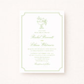 Citrus Green Elegant Frame Wedding Invitation 案内状