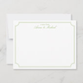 Citrus Green Elegant Minimalist Wedding Note Card 招待状 (正面)