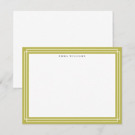 Citrus Green Frame Note Card 招待状 (正面/裏面)