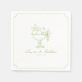 Citrus Green Fruit Bowl Frame Wedding Napkins スタンダードカクテルナプキン (正面)