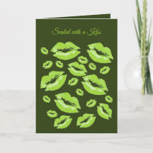 Citrus Green Lip Print Flirtatious Fun