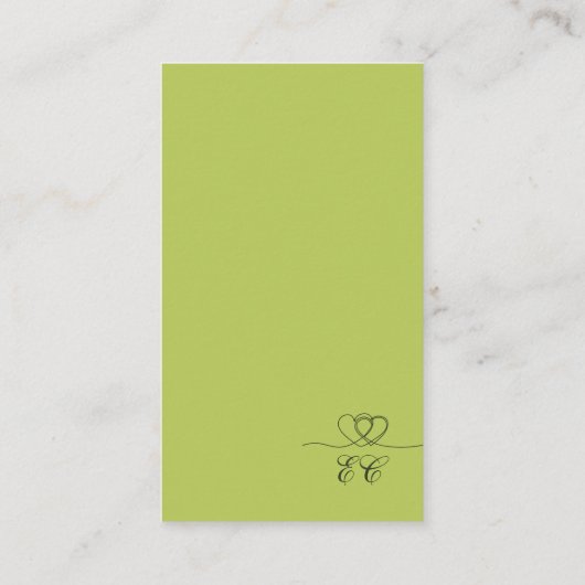 Citrus Green Modern Mix and Match Weddin RSVP Card 名刺 (裏面)