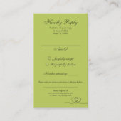 Citrus Green Modern Mix and Match Weddin RSVP Card 名刺 (正面)