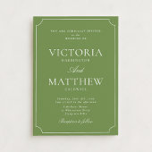 Citrus Green Modern Script Wedding Invitation 招待状