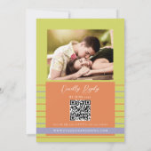 Citrus Green Photo QR Code Wedding 招待状 (裏面)
