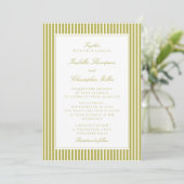 Citrus Green Stripe Classic Wedding Invitation 招待状 (スタンド正面)
