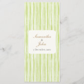 Citrus Green Striped Retro Wedding メニュー (裏面)