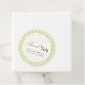 Citrus Green Striped Retro Wedding Thank You フェイバータグ (インサイチュ)