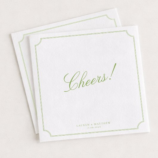 Citrus Green Wedding Napkins Cheers スタンダードカクテルナプキン