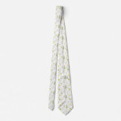 Citrus Green Wildflower Groomsmen Wedding ネクタイ (裏面)