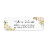 Citrus Lemon Floral Botanical Return Address ラベル (正面)