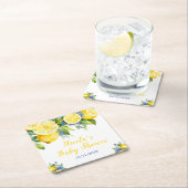Citrus Lemon Mediterranean Baby Showe スクエアペーパーコースター (インサイチュ)