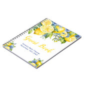 Citrus Lemon Mediterranean Baby Shower Guest Book ノートブック (左側)