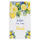 Citrus Lemon Mediterranean Bridal Shower スモールペーパーバッグ (裏面)
