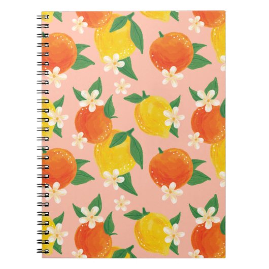 Citrus Lemon Orange Small Notebook ノートブック (正面)