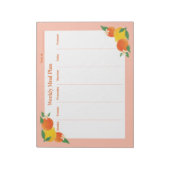 Citrus Lemon Orange Weekly Meal Plan Notepad ノートパッド (回転)