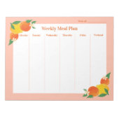 Citrus Lemon Orange Weekly Meal Plan Notepad ノートパッド (正面)