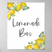 Citrus Lemon Party Lemonade Bar Sign ポスター (正面)