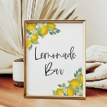 Citrus Lemon Party Lemonade Bar Sign ポスター<br><div class="desc">Citrus Lemon Party Lemonade Bar Sign</div>