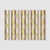 Citrus Lemon Yellow Lime Faux Wood Stripe Birthday 薄葉紙 (正面)