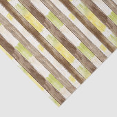 Citrus Lemon Yellow Lime Faux Wood Stripe Birthday 薄葉紙 (詳細)