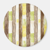 Citrus Lemon Yellow Lime Faux Wood Stripes   マグネット (正面)