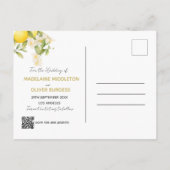 Citrus Lemons結婚フォトオーバーレイ日付を保存 案内ポストカード (裏面)