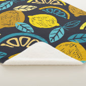 Citrus lime lemon doodle hand drawn pattern backgr シェルパブランケット (3/4)
