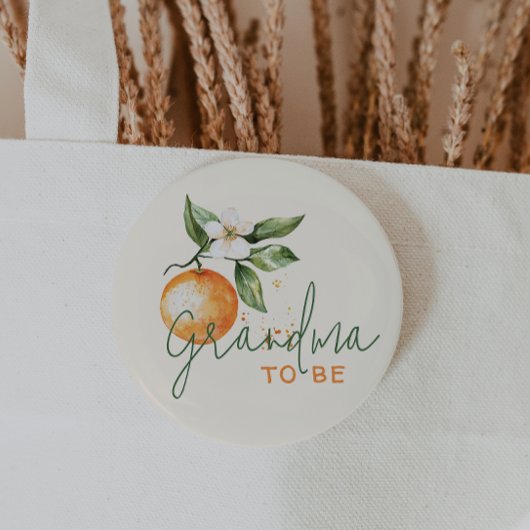 Citrus Little Cutie Baby Shower Grandma To Be 缶バッジ