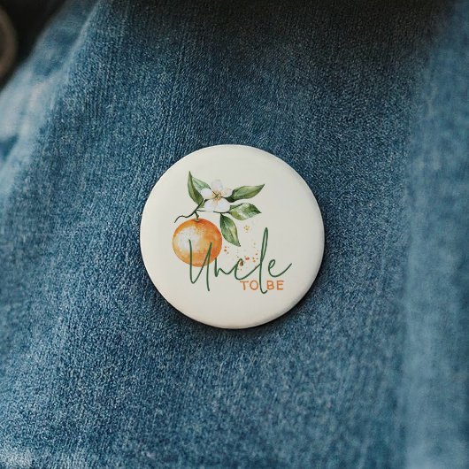 Citrus Little Cutie Baby Shower Uncle To Be 缶バッジ