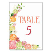 Citrus Main Squeeze Bridal Shower Table Number テーブルナンバー (裏面)
