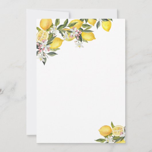 Citrus Mediterranean Main Squeeze Bridal Shower In 招待状 (裏面)