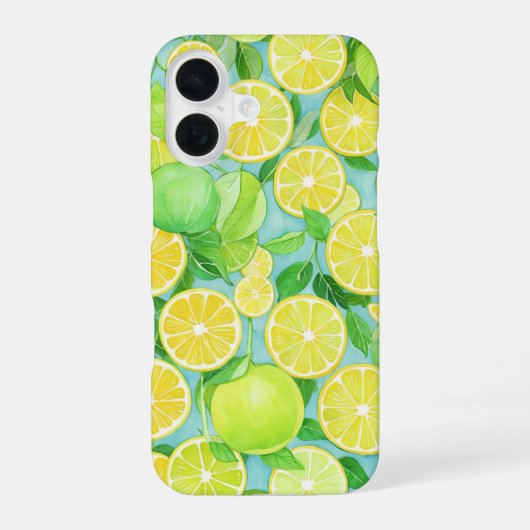 Citrus Mix - Fresh Lemon & Lime Phone Case iPhone 16ケース (裏面)
