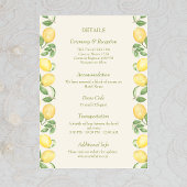 Citrus Olive Mediterranean Botanical Wedding エンクロージャーカード