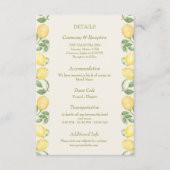 Citrus Olive Mediterranean Botanical Wedding エンクロージャーカード (正面)