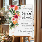 Citrus Orange And Flowers Bridal Shower Welcome ポスター
