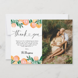Citrus Orange Baby Shower Thank Photo サンキューカード