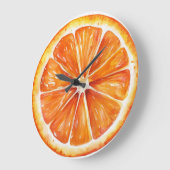 Citrus Orange Fruit Slice Round Clock ラージ壁時計 (傾斜)
