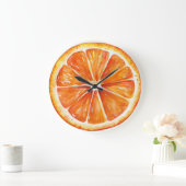 Citrus Orange Fruit Slice Round Clock ラージ壁時計 (ホーム)