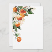 Citrus Orange He or She Greenery Gender Reveal 招待状 (裏面)