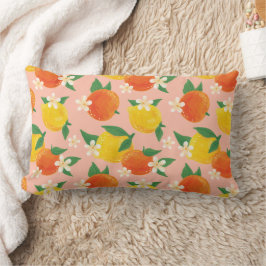 Citrus Orange Lemon Lumbar Throw Pillow ランバークッション