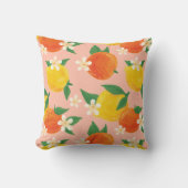 Citrus Orange Lemon Throw Pillow クッション (正面)
