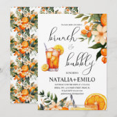 Citrus Oranges Floral Drink Bridal Shower Brunch 招待状 (正面/裏面)