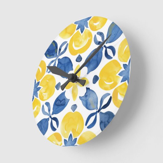 Citrus Pattern ラウンド壁時計 (傾斜)