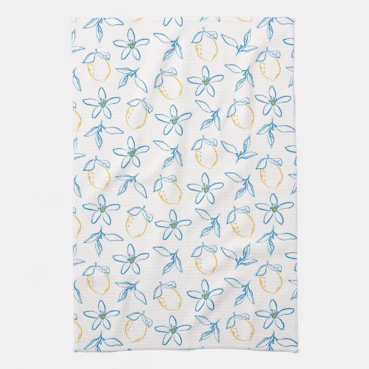 Citrus Pattern Hand Drawn - Kitchen Towel キッチンタオル (縦)
