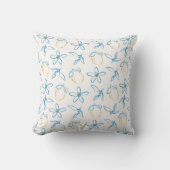 Citrus Pattern Hand Drawn Throw Pillow クッション (正面)